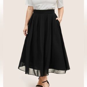 BloomChic Plus Size Solid See Through Tiered Skirt 2XL us18-20